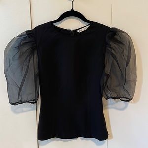 Zara - black mesh sleeve top